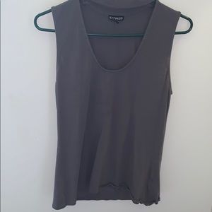 Gray Express tank top low cut neckline